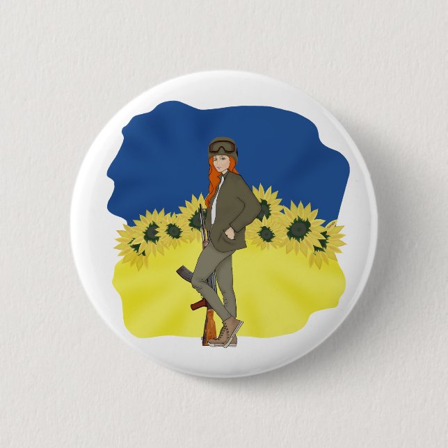 Badge Rond 5 Cm Ukrainienne (Devant)