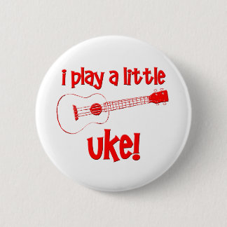 Badge Rond 5 Cm Ukulélé rouge