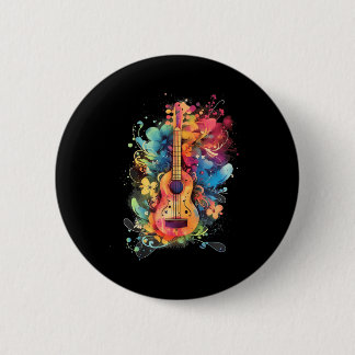 Badge Rond 5 Cm Ukulele Uke Joueur guitariste Ukelele Guitare