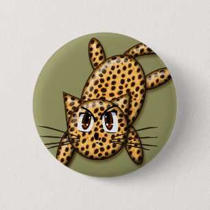 Badge Rond 5 Cm Ultra mignonne Anime Leopard Kitty
