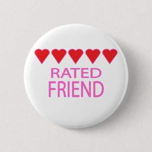 Badge Rond 5 Cm Un ami à cinq coeurs