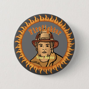 Badge Rond 5 Cm Un bouton d'épinglette de pompier