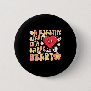 Badge Rond 5 Cm Un cœur en bonne santé est une journée mondiale de