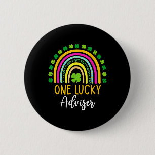 Badge Rond 5 Cm Un conseiller chanceux Saint Patrick jour trèfles