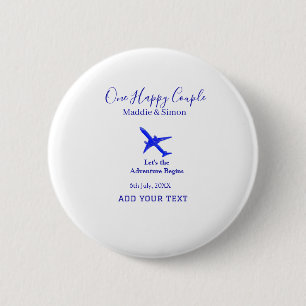Badge Rond 5 Cm Un couple heureux, l'aventure commence, mariage co