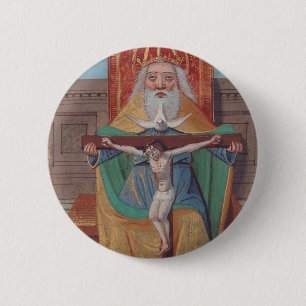 Badge Rond 5 Cm Un Dieu Sainte Trinité en Gloire