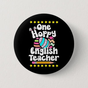Badge Rond 5 Cm Un enseignant anglais Hoppy Tutor Eggcelly Pâques