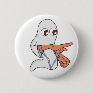 Badge Rond 5 Cm Un fantôme enchaîné vers l'avant