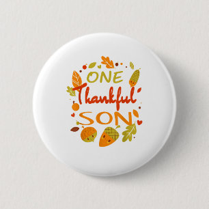 Badge Rond 5 Cm Un Fils Remerciant Chemise Famille Thanksgiving 20