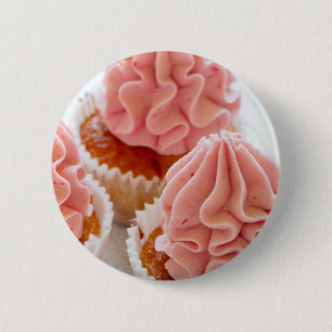 Badge Rond 5 Cm Un gâteau sucré au grenouille rose