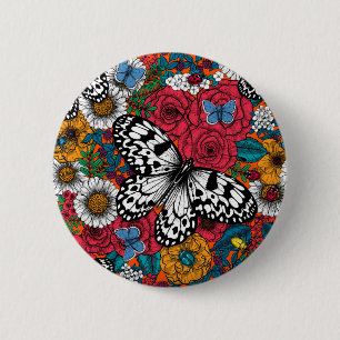 Badge Rond 5 Cm Un jardin coloré