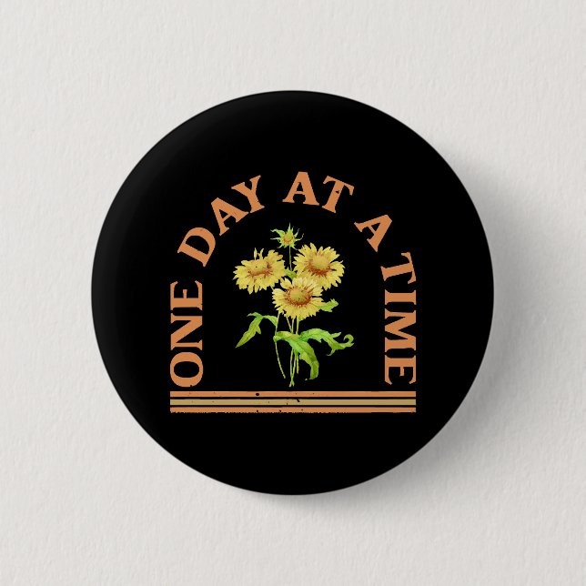 Badge Rond 5 Cm Un Jour À La Fois (Devant)