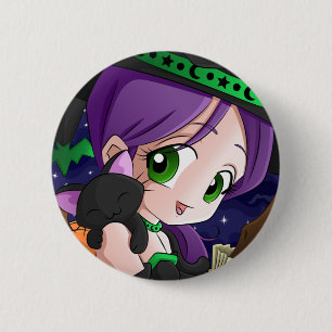Badge Rond 5 Cm Un meilleur ami pour les filles est son chat noir 