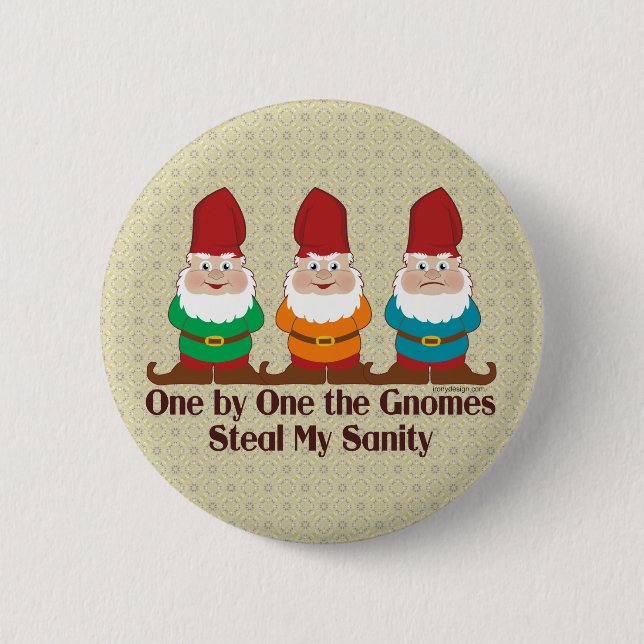 Badge Rond 5 Cm Un Par Un Les Gnomes (Devant)