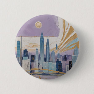 Badge Rond 5 Cm Un paysage urbain lunaire
