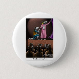 Badge Rond 5 Cm Un peu de jeu de cheval Dessin animé de cheval drô