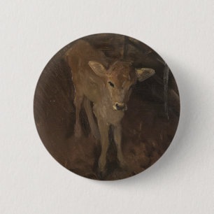 Badge Rond 5 Cm Un veau du Jersey