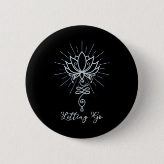 Badge Rond 5 Cm Unalome Symbol Lotus Flower Letting Go 