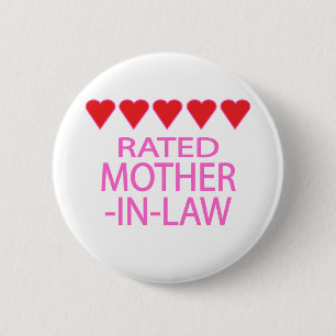 Badge Rond 5 Cm Une belle-mère de cinq coeurs