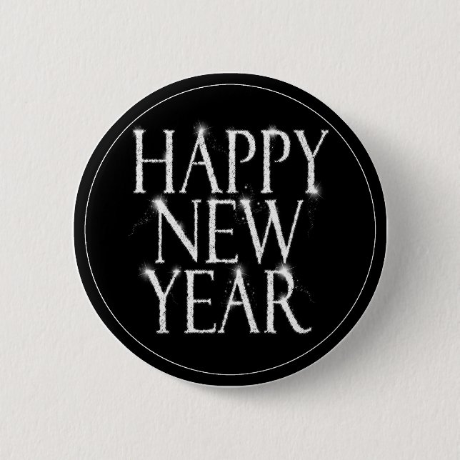 Badge Rond 5 Cm Une Bonne Année Étincelante (Devant)
