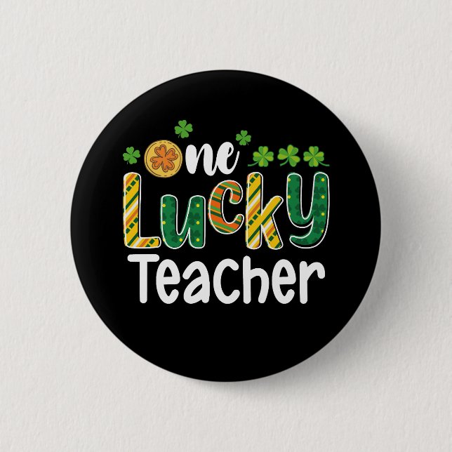 Badge Rond 5 Cm Une Chancelière chanceuse St Patrick's Day (Devant)