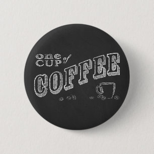 Badge Rond 5 Cm Une Coupe de Café Chalk Art
