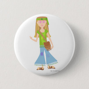 Badge Rond 5 Cm Une fille hippie impertinente