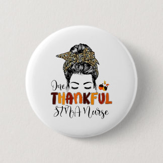 Badge Rond 5 Cm Une infirmière Stna Merci Messy Bun Leopard Thanks