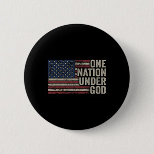 Badge Rond 5 Cm Une nation sous Dieu - Christian Usa Vintage Ameri