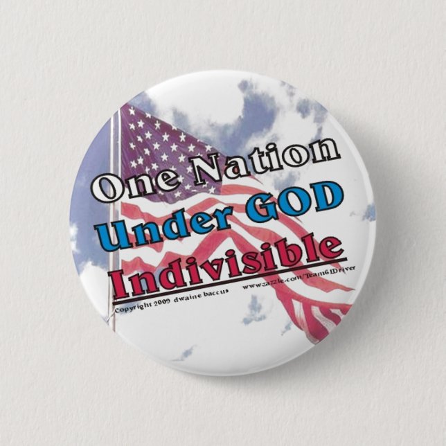 Badge Rond 5 Cm Une nation sous un DIEU indivisible (Devant)