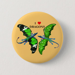 Badge Rond 5 Cm Une paire de dragons