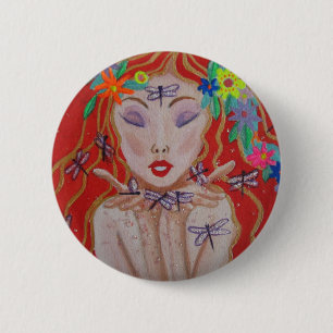 Badge Rond 5 Cm Une petite épée de libellule