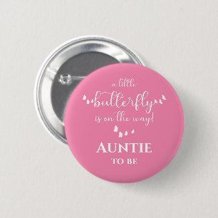 Badge Rond 5 Cm Une petite fée est en route Tante-à-naître
