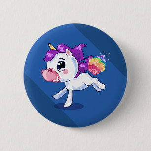 Badge Rond 5 Cm Unicorn Farts