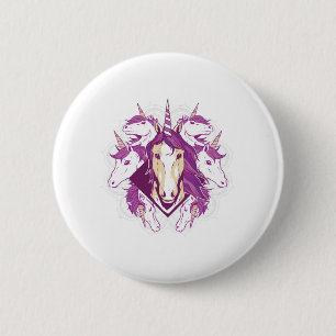 Badge Rond 5 Cm Unicorn mandala