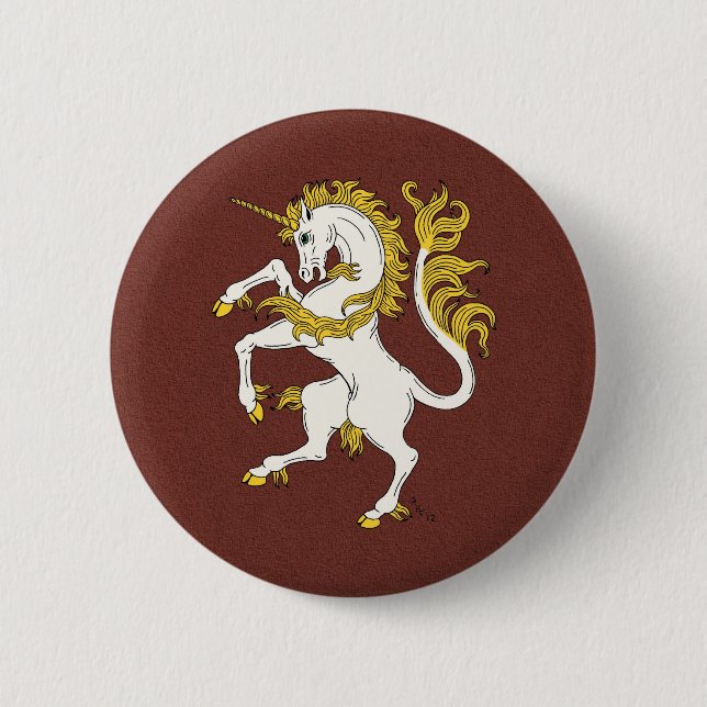 Badge Rond 5 Cm Unicorn Rampant (Devant)