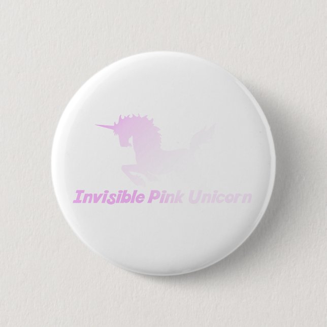 Badge Rond 5 Cm Unicorne rose invisible dans le ciel (Devant)