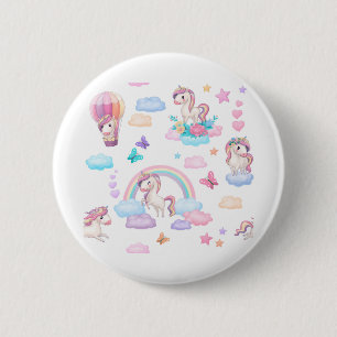 Badge Rond 5 Cm Unicornes