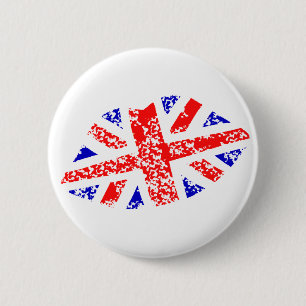 Badge Rond 5 Cm Union Jack les Anglais embrassent ceci ! Insigne