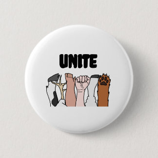 Badge Rond 5 Cm Unissez les poings animaux d'égalité