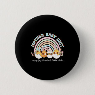Badge Rond 5 Cm Unité mère bébé arc-en-ciel lapin poussin jour de
