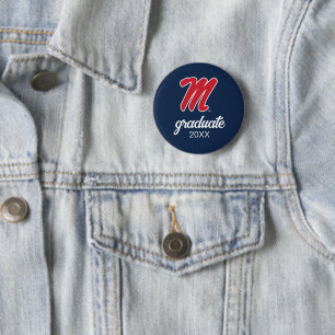 Badge Rond 5 Cm Université du Mississippi   Script M