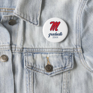 Badge Rond 5 Cm Université du Mississippi   Script M