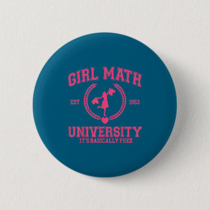 Badge Rond 5 Cm Université Girl Math C'est Fondamentalement Citati