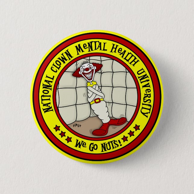 Badge Rond 5 Cm Université nationale de santé mentale de clown (Devant)