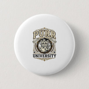 Badge Rond 5 Cm Université Ronronnement Chat Fausse Université Aca