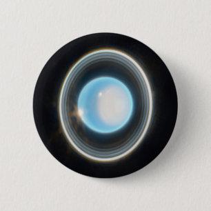Badge Rond 5 Cm Uranus planétaire avec anneaux Image JWST