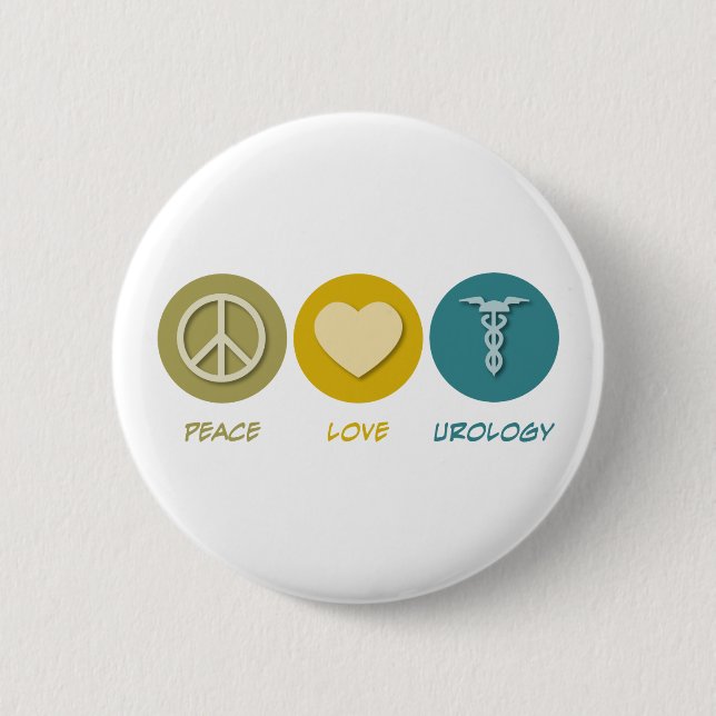 Badge Rond 5 Cm Urologie d'amour de paix (Devant)