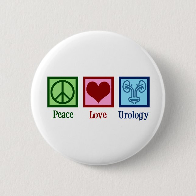 Badge Rond 5 Cm Urologie de l'amour pour la paix (Devant)