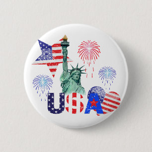 BADGE ROND 5 CM USA
